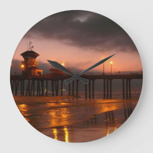 Grande Horloge Ronde Huntington Beach California Pier at Sunset Photo