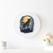 Grande Horloge Ronde Hurlement de Beagle Loup-Garou (Maison)