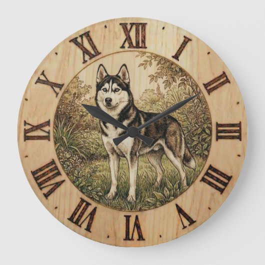 Grande Horloge Ronde Husky in Spring Park Wall Clock (Recto)