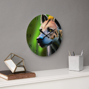 Grande Horloge Ronde Hyéna Attaque En Regardant Sa Proie,