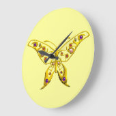 Grande Horloge Ronde HYPER BUTTERFLY,yellow (Angle)