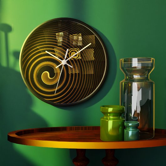 Grande Horloge Ronde Hypnose Abstrait Art Round