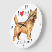 Grande Horloge Ronde I Love my Cairn Terrier (Angle)