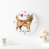 Grande Horloge Ronde I Love my Cairn Terrier (Maison)