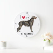 Grande Horloge Ronde I Love my Irish Wolfhound (Maison)