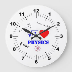 Grande Horloge Ronde I Love Physics Wall Clock