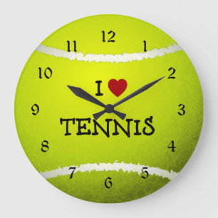 Grande Horloge Ronde I Love Tennis - Balle de tennis