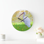 Grande Horloge Ronde Ibis Sur Une Jambe Photo (Maison)
