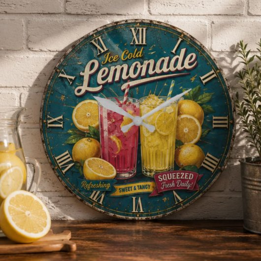Grande Horloge Ronde Ice Cold Lemonade