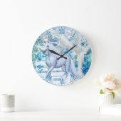 Grande Horloge Ronde Ice Unicorn Wall Clock (Maison)
