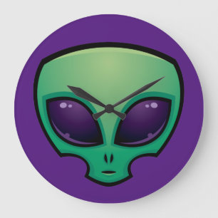 Grande Horloge Ronde Icône de tête de l'Alien