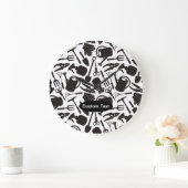 Grande Horloge Ronde Icons Silhouettes (Maison)