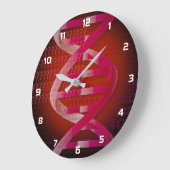 Grande Horloge Ronde ID ADN Red Médicale Science (Angle)