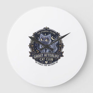 Grande Horloge Ronde Idée cadeau chat papa vie après la mort fantôme -