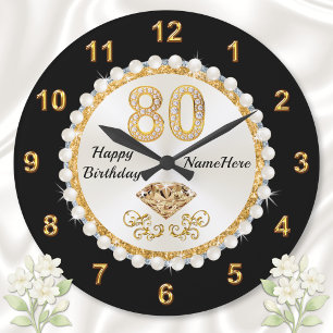 Grande Horloge Ronde Idées de Cadeaux pour les 80 ans de Maman, 80e Ann