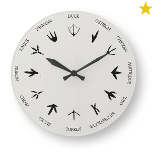 Grande Horloge Ronde Identification des empreintes d'animaux d'oiseaux