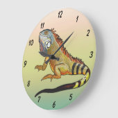 Grande Horloge Ronde iguane vert (Angle)
