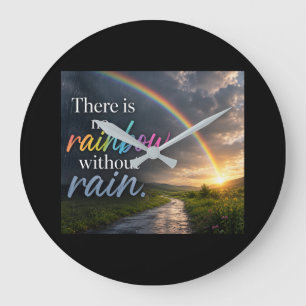 Grande Horloge Ronde Il n'y a pas d'arc-en-ciel sans pluie