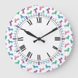 Grande Horloge Ronde Il pleut Dachshunds Cute Doxie Time