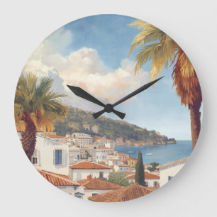 Grande Horloge Ronde Îles Baléares Voyage Vintage Français