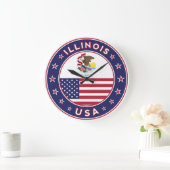 Grande Horloge Ronde Illinois, t-shirt Illinois, autocollant Illinois, (Maison)