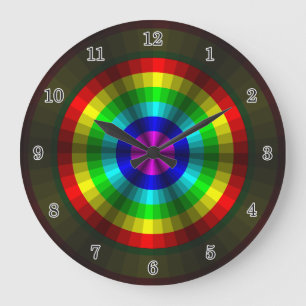 Grande Horloge Ronde Illusion optique de Rainbow Clock