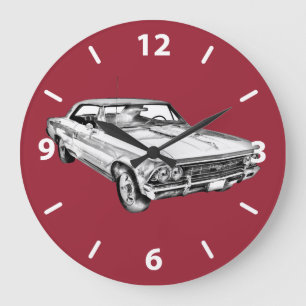 Grande Horloge Ronde Illustration 1966 de Chevy Chevelle solides