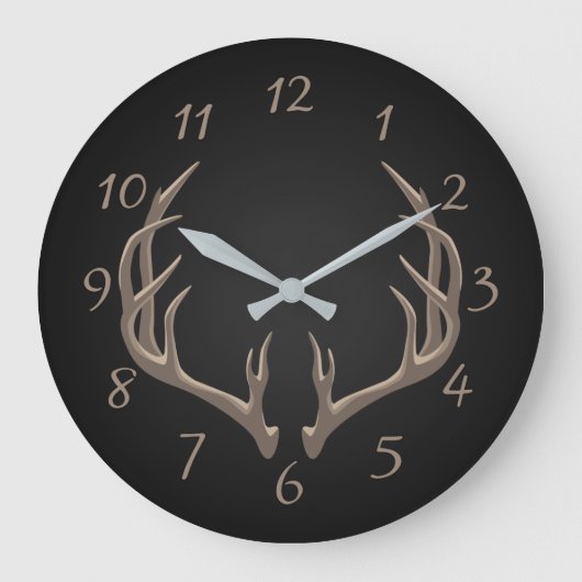 Grande Horloge Ronde Illustration Antler (Recto)