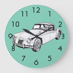 Grande Horloge Ronde Illustration convertible de voiture de sport de MG