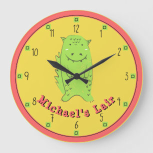 Grande Horloge Ronde Illustration de Dinosaur Lair