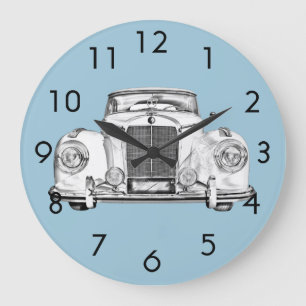 Grande Horloge Ronde Illustration de la voiture de luxe Mercedes Benz 3
