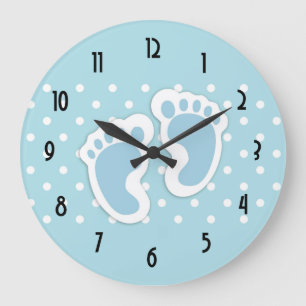Grande Horloge Ronde Illustration de l'histoire d'un bébé bleu mou