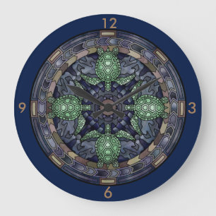 Grande Horloge Ronde Illustration de motif de cercle de mandala de