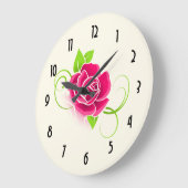 Grande Horloge Ronde Illustration de rose de rose (Angle)