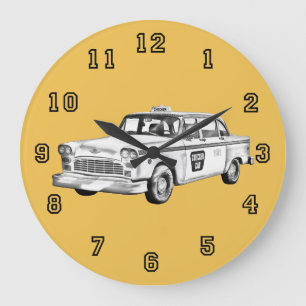 Grande Horloge Ronde Illustration de taxi Checker