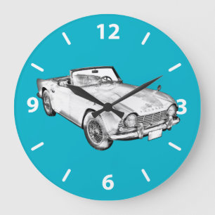Grande Horloge Ronde Illustration de voiture de sport de Triumph Tr4