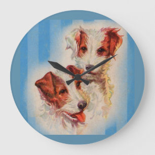 Grande Horloge Ronde Illustration des terriers CUTE Jack Russell
