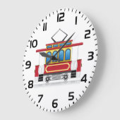 Grande Horloge Ronde Illustration du tramway rétro (Angle)