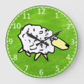 Grande Horloge Ronde Illustration Fun Sheep (Recto)