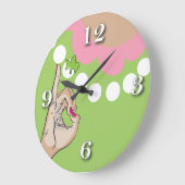 Grande Horloge Ronde Illustration Real Pretty Pink (Angle)
