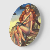 GRANDE HORLOGE RONDE ILLUSTRATION RETRO PULP DES ANNÉES 1930 (Angle)