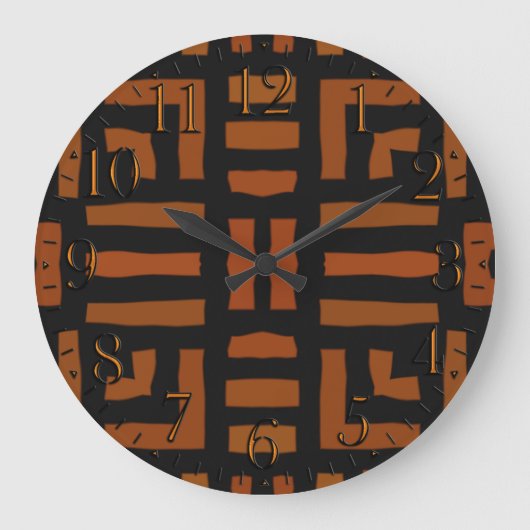 Grande Horloge Ronde Illustration tribale africaine chaude (Recto)