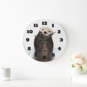 Grande Horloge Ronde Image de la faune de Cute Otter (Maison)