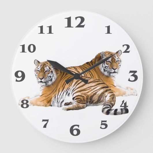 Grande Horloge Ronde Image de tigre pour l'horloge ronde à grand mur (Recto)