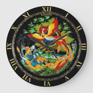 Grande Horloge Ronde Imaginaire coloré de contes de fées russes Vinta