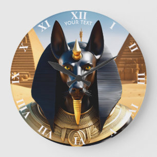 Grande Horloge Ronde Imaginaire Cute Vivid Égypte Dieu Pyramides