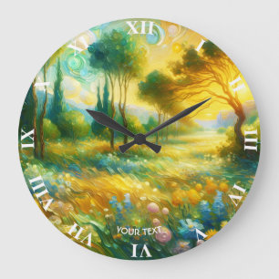Grande Horloge Ronde Imaginaire de beaux arbres Paysage Abstrait