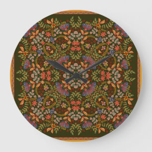 Grande Horloge Ronde Imaginaire Floral Carré Conception de poche