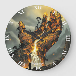 Grande Horloge Ronde Imaginaire mignon Lave feu main