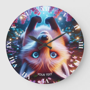 Grande Horloge Ronde Imaginaire Mignonne Jouer Fox